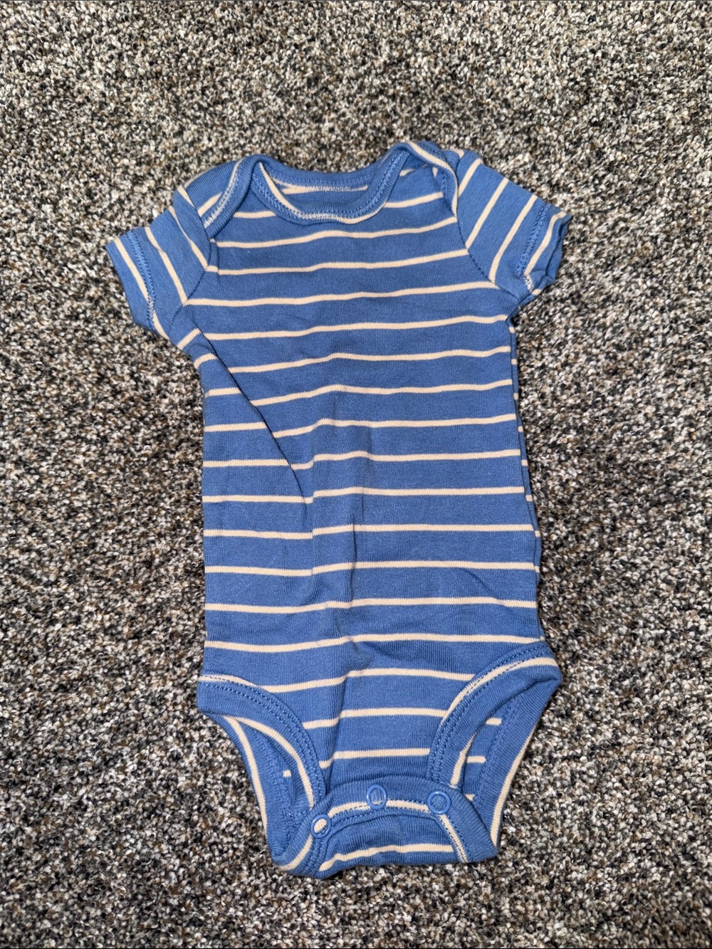 Carter's Blue and White Striped Short-Sleeve Bodysuit